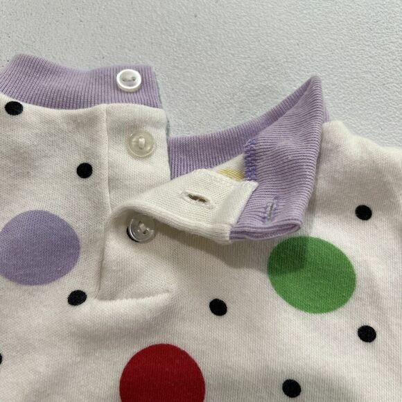 Color Track Vintage Baby Bodysuit Size 18 Months Multicolor Polka Dots Butterfly - Picture 6 of 6
